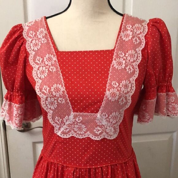 Made especially for you by Marilyn Marshall. Lace ruffles dot dress - Picture 3 of 15